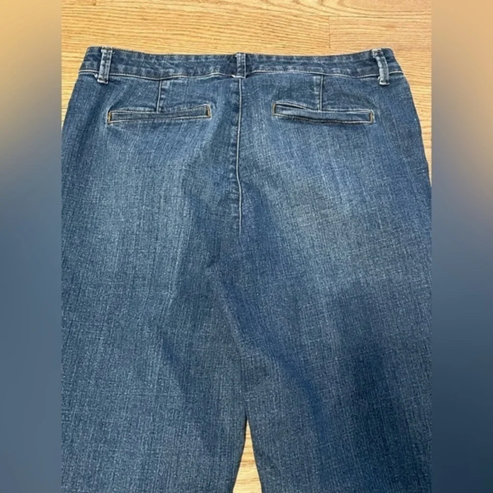 Liz Claiborne Classic Fit Crop Capris Blue Denim Jeans Cropped Stretchy Sz 14w - Picture 5 of 9